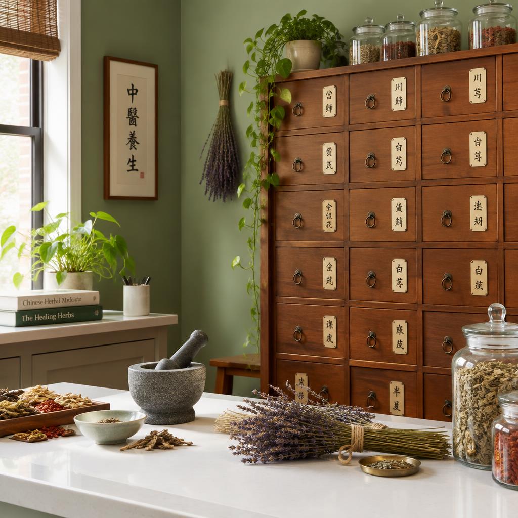 The herbal dispensary at Lavender Chinese Clinic